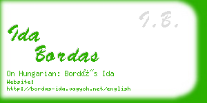 ida bordas business card